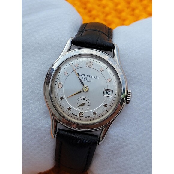 Vintage GF Grace Fabliau Classic Swiss Watch Sub Second Date Quartz Gold Stars main image 7